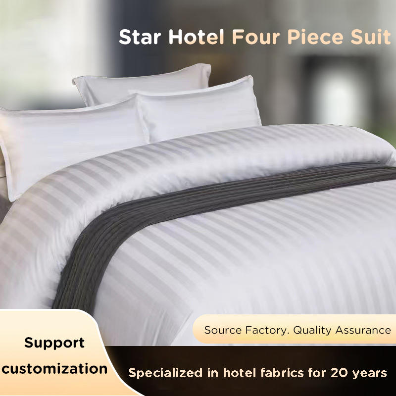 60*80s 1cm Satin stripe cotton hotel comforter set
